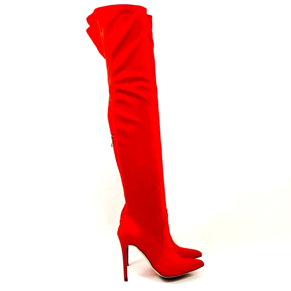 NEW Shoedazzle Women Red Summer Fall Winter Over the Knee Boots Size 8 US